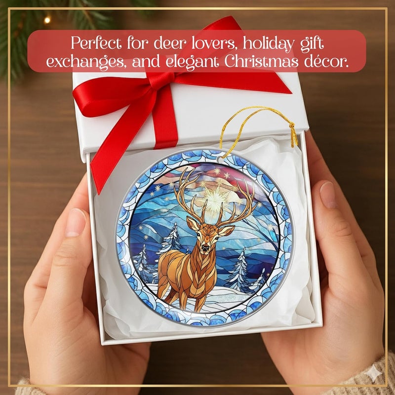 Hutato Deer Christmas Ornaments – Deer Ornament for Christmas Tree, Acrylic Deers Ornaments, Hanging Decoration, Beautiful Deer Lovers Gifts, Holiday Keepsake, Gift for Wildlife Lovers, Family, Friends - Image 3